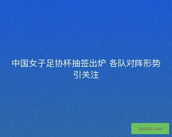 中国女子足协杯抽签出炉 各队对阵形势引关注